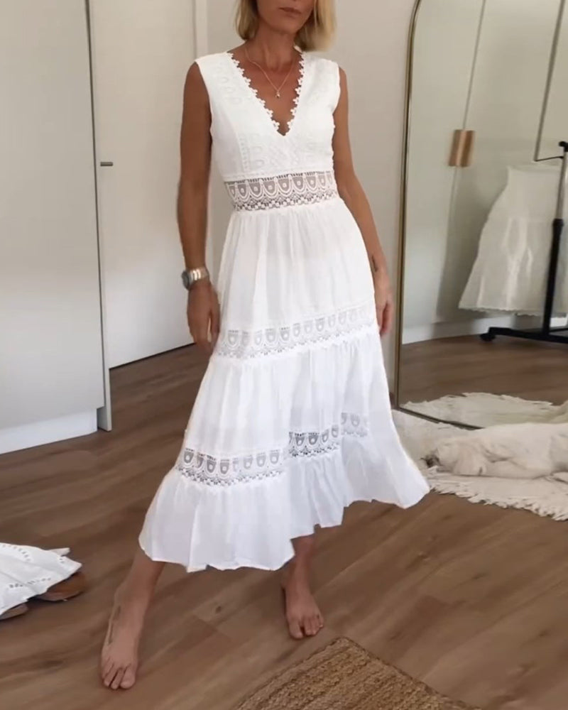 Elena | Spitzen Maxikleid im Boho-Stil für Hochzeitsgäste