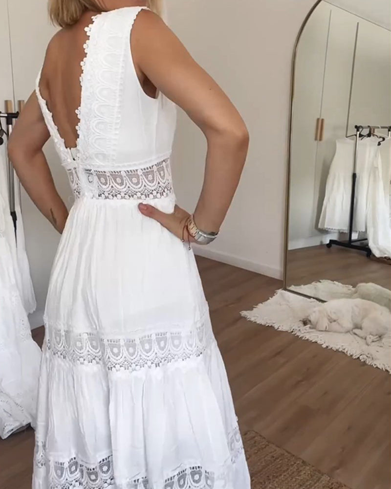 Elena | Spitzen Maxikleid im Boho-Stil für Hochzeitsgäste