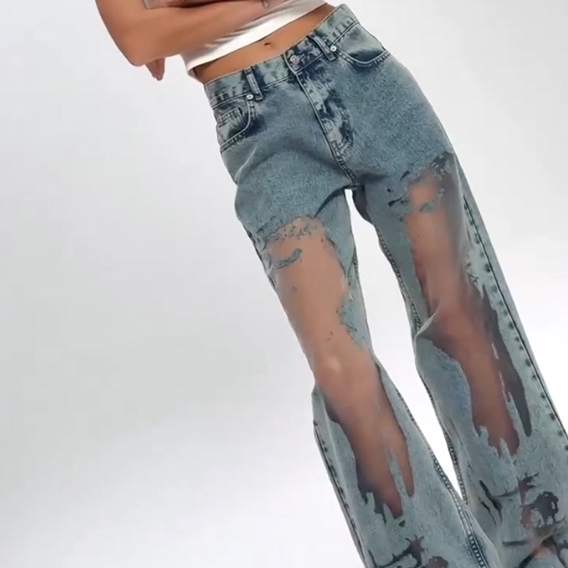 STELLA | JEANS MIT VINTAGE MESH PATCHWORK PRINT