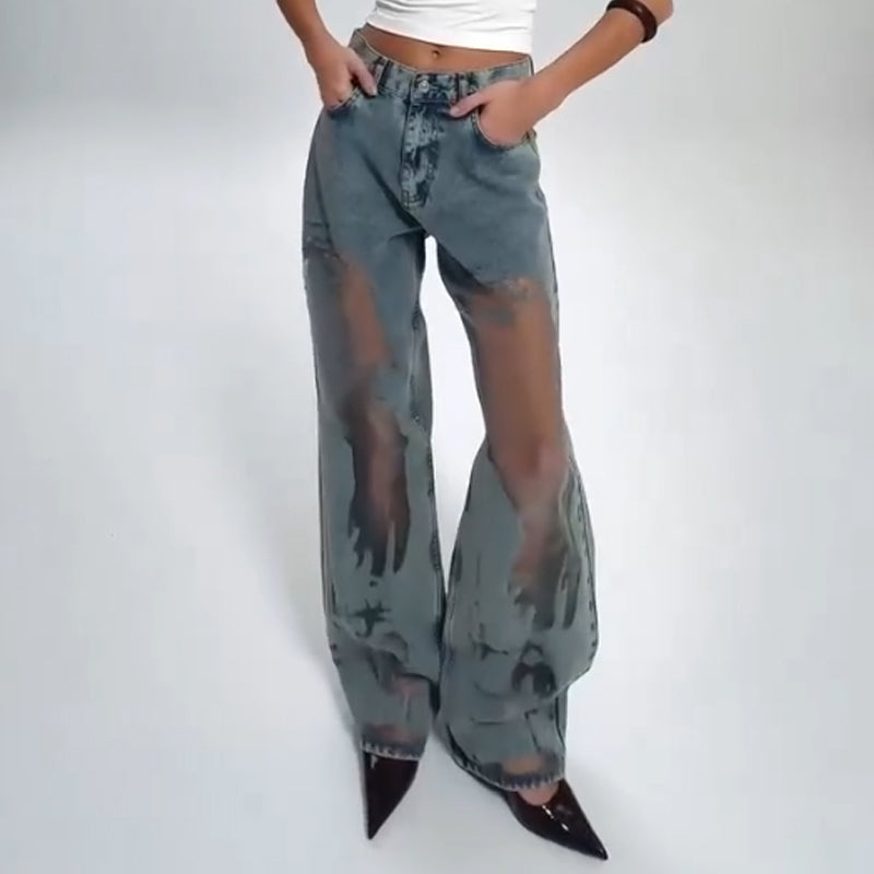 STELLA | JEANS MIT VINTAGE MESH PATCHWORK PRINT