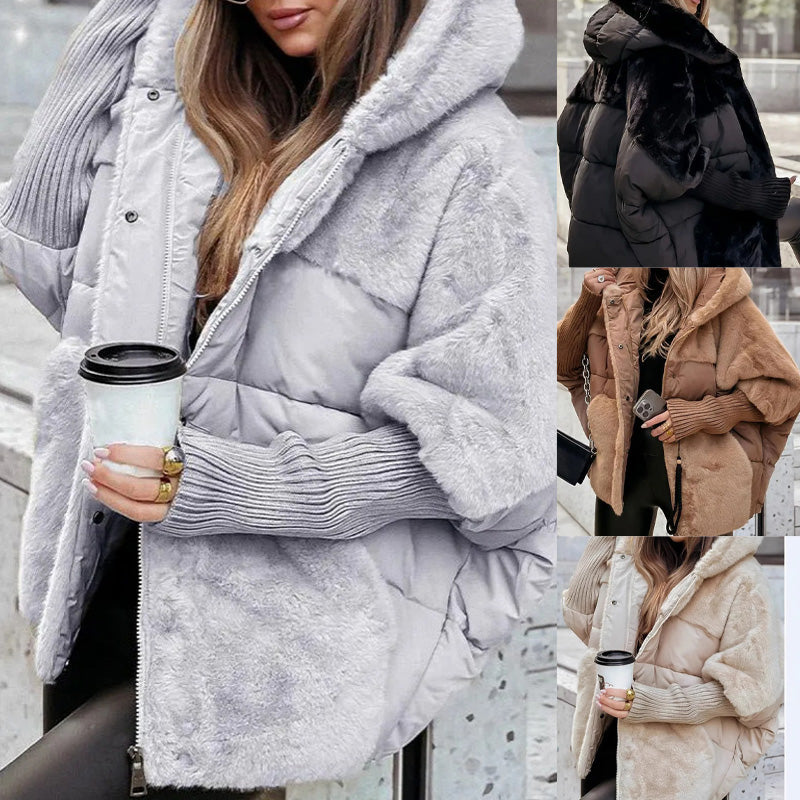 Marlene - Oversize-Daunenjacke im Patchwork-Look