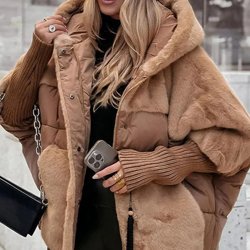 Marlene - Oversize-Daunenjacke im Patchwork-Look