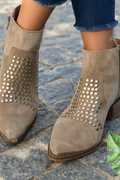 Tabea | Damen Nieten Ankle Boots mit Blockabsatz