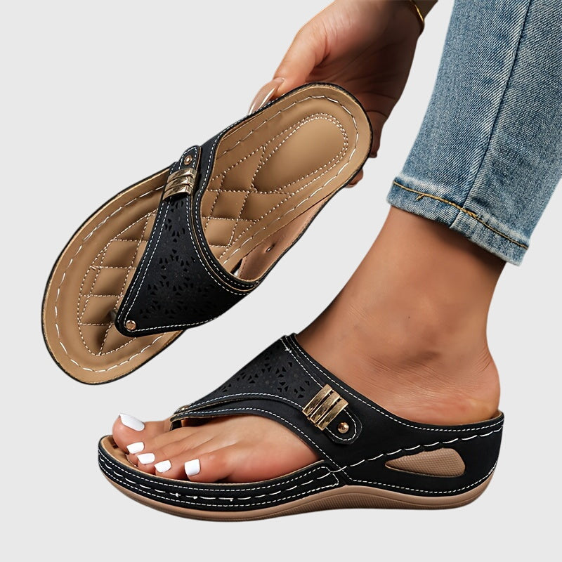 Tabitha | Damen Bequeme Sandalen mit Zehensteg