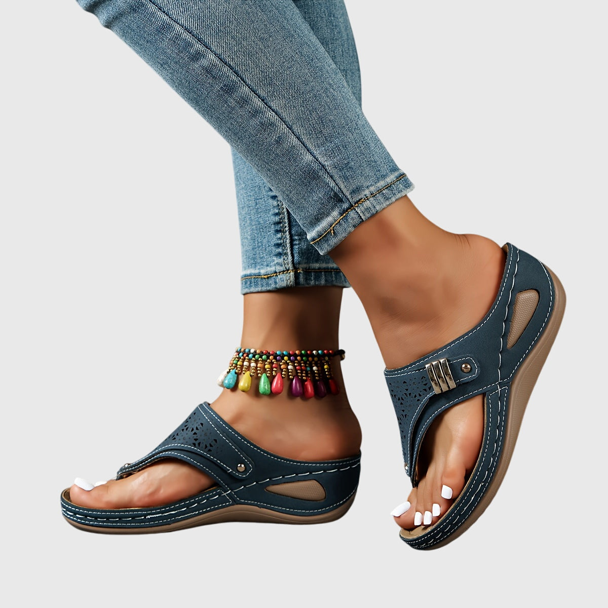 Tabitha | Damen Bequeme Sandalen mit Zehensteg
