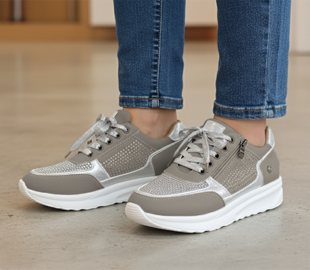 Tatjana | Damen Plateau Sneaker mit Schnürung