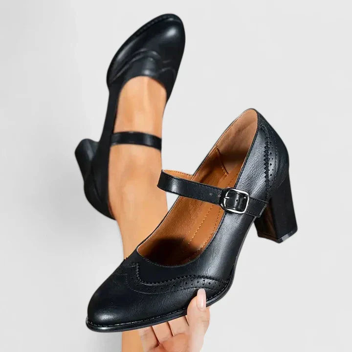 Teodora | Damen Mary Jane Blockabsatz Schuhe