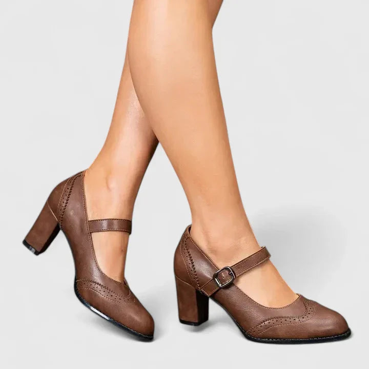 Teodora | Damen Mary Jane Blockabsatz Schuhe
