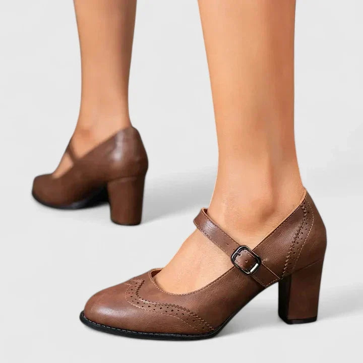 Teodora | Damen Mary Jane Blockabsatz Schuhe