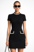 Thea | Damen Perlenbesatz Minikleid