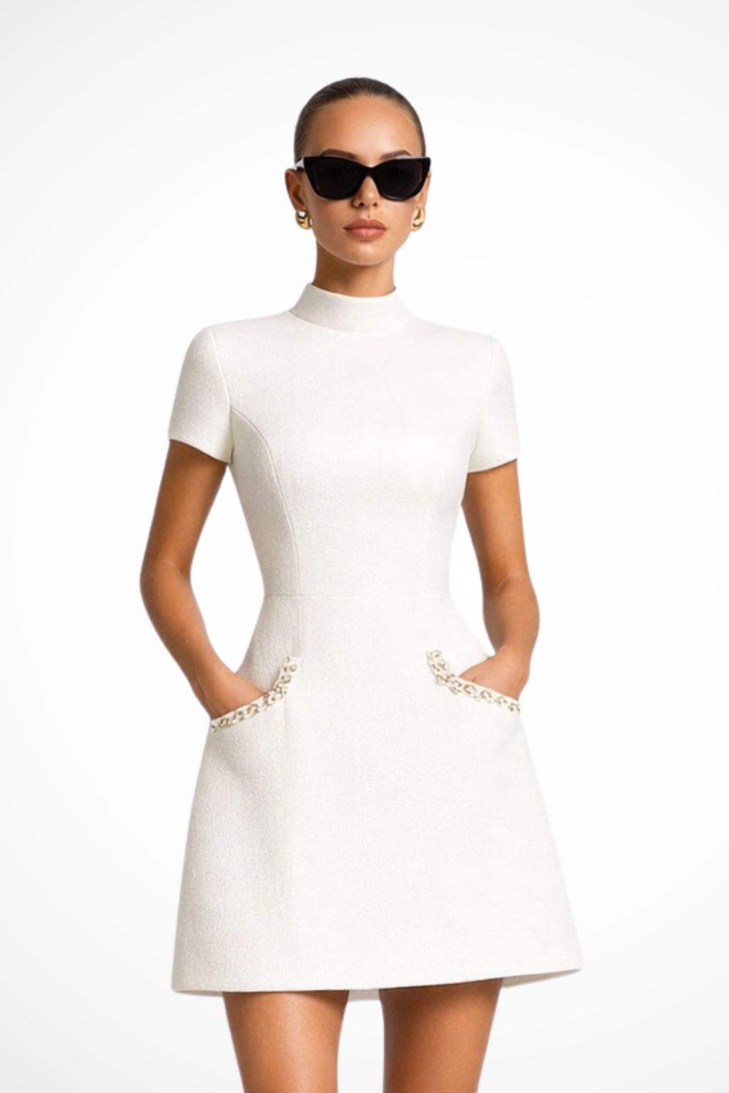 Thea | Damen Perlenbesatz Minikleid