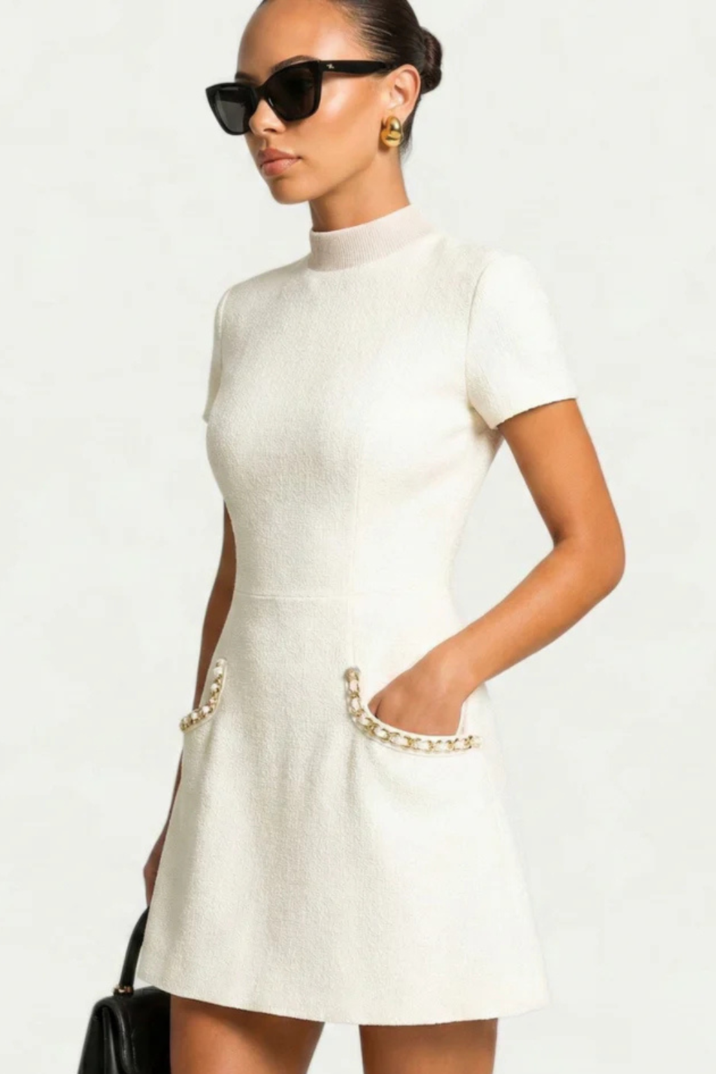 Thea | Damen Perlenbesatz Minikleid