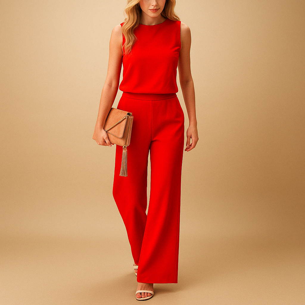 Thekla | Damen Ärmelloser Weites Bein Jumpsuit