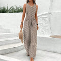 Damen Sommer Ärmellos V-Ausschnitt Jumpsuit