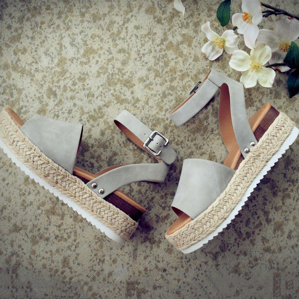 Ursula | Damen Plateau Keilsandaletten mit Espadrille Sohle