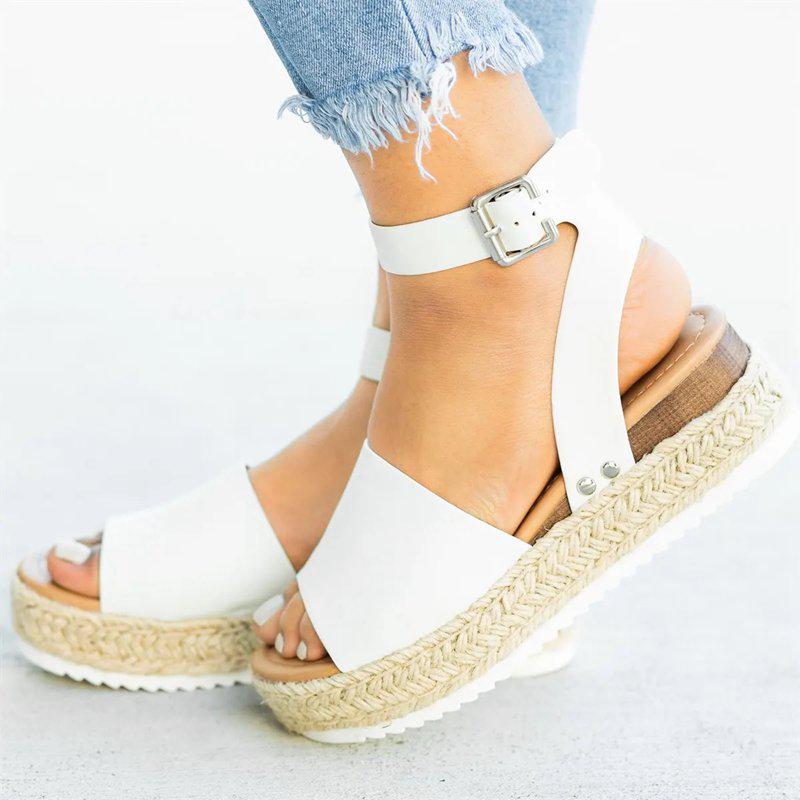 Ursula | Damen Plateau Keilsandaletten mit Espadrille Sohle
