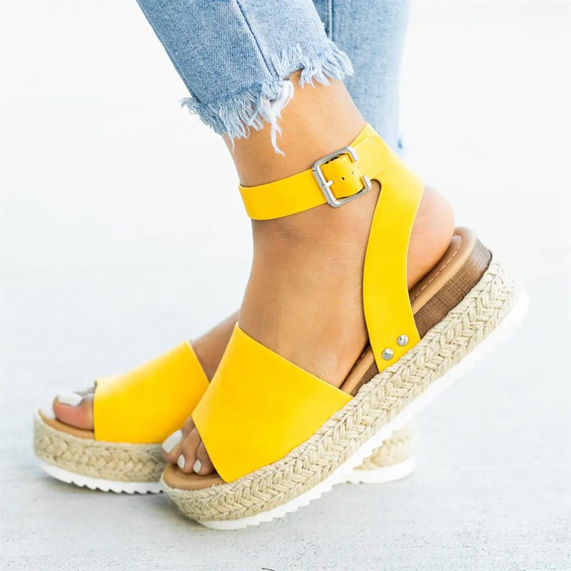 Ursula | Damen Plateau Keilsandaletten mit Espadrille Sohle