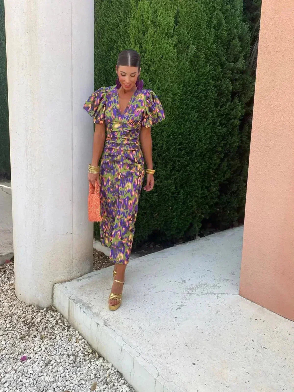 Sommerfeld | Florales Kleid mit Plissee-Ärmeln