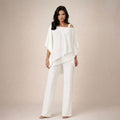 Valeria | Damen Asymmetrisches Oberteil Wide Leg Hosen Set