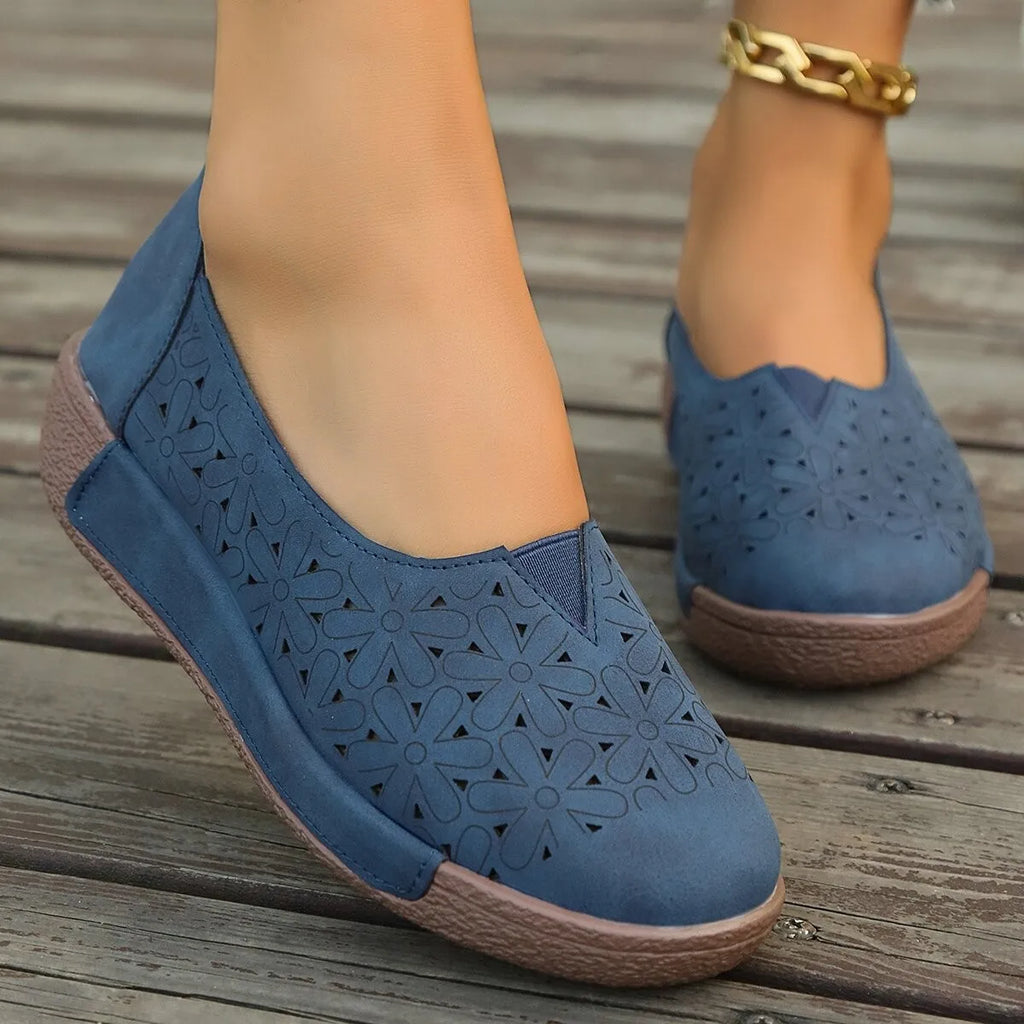 Viktoria | Damen Plateau Loafer mit Lochperforation