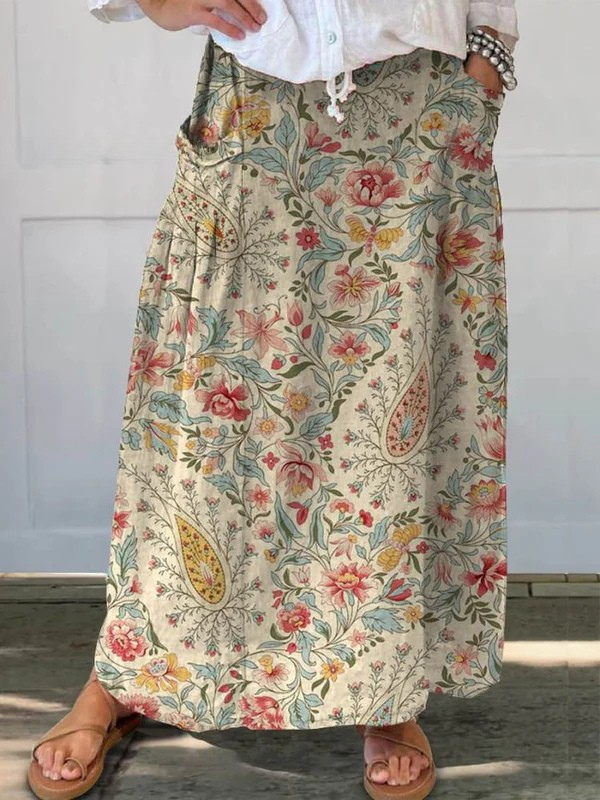 Leon | Vintage Floral Art Printed Linen Pocket