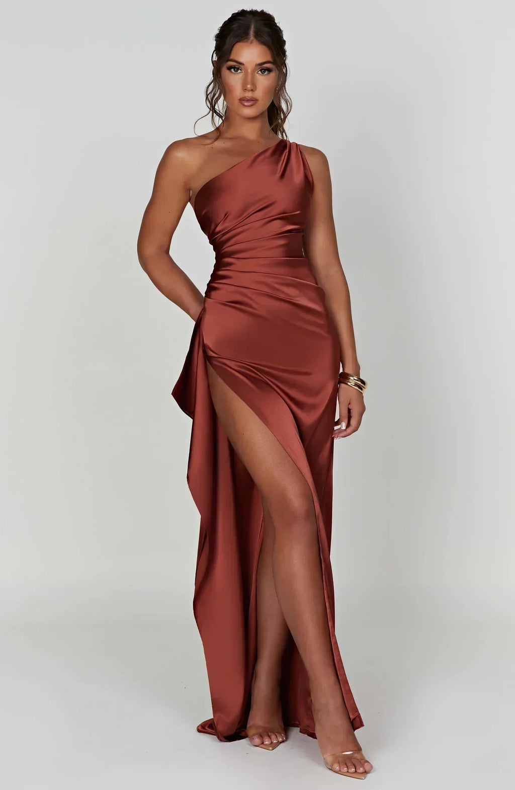 Violetta | Damen One Shoulder Maxikleid