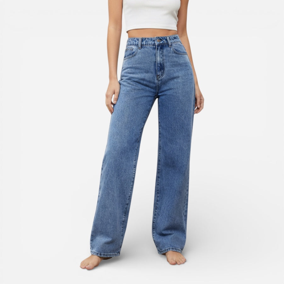 High-Waist Jeans für Damen mit geradem Bein