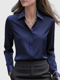 Vivienne | Damen Langarm Hemdbluse mit Kragen