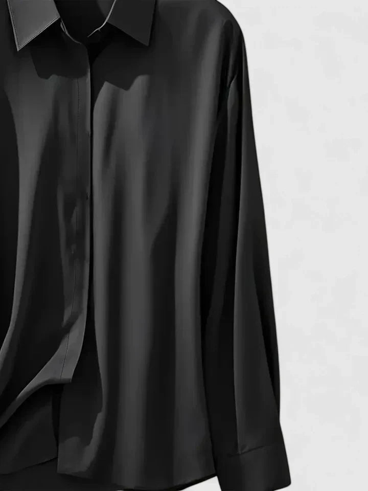 Vivienne | Damen Langarm Hemdbluse mit Kragen