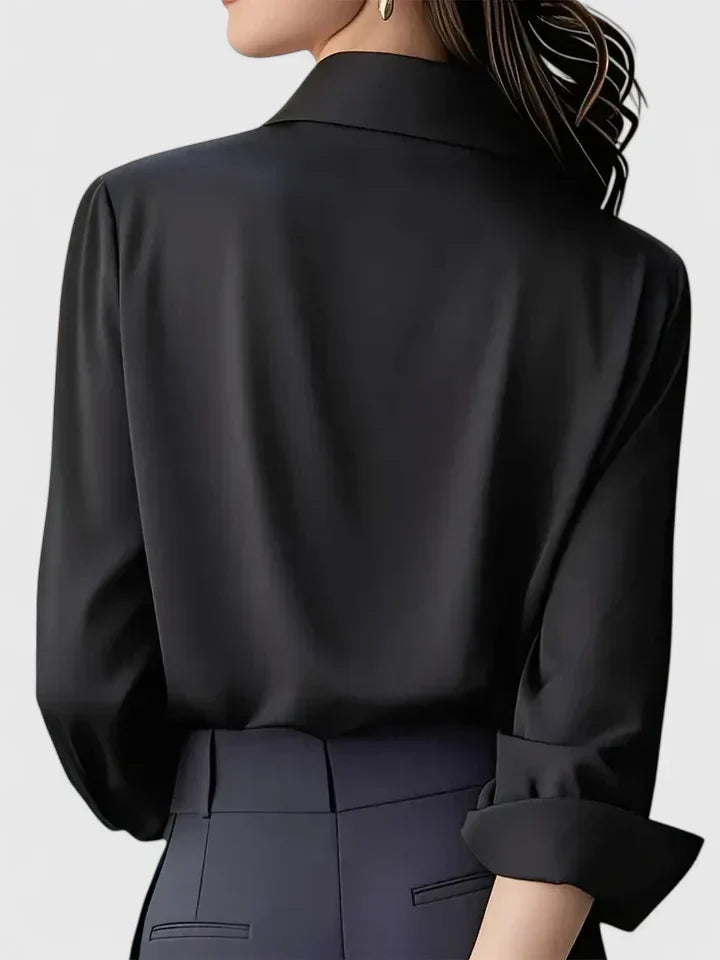 Vivienne | Damen Langarm Hemdbluse mit Kragen