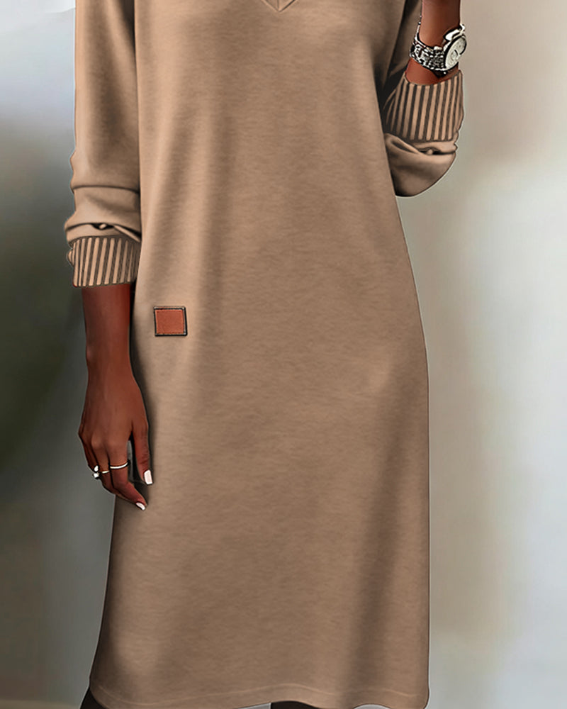 Leni | Weiches Herbstkleid in Midi-Länge