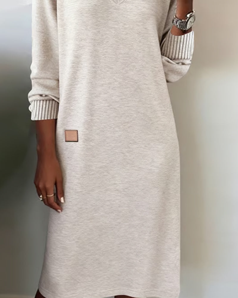 Leni | Weiches Herbstkleid in Midi-Länge