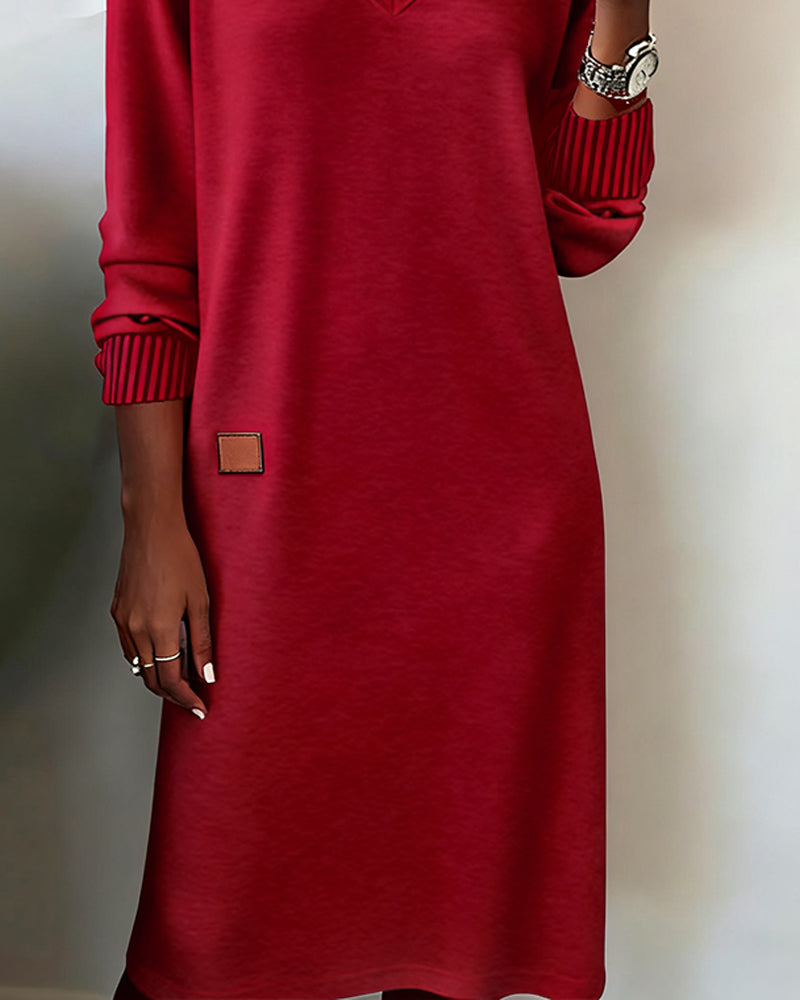 Leni | Weiches Herbstkleid in Midi-Länge