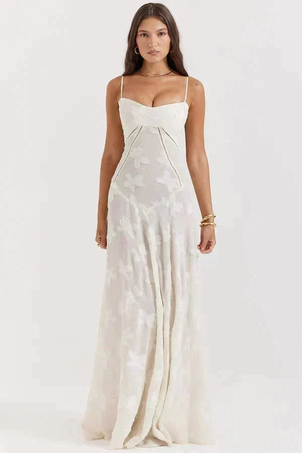 Amelie | Weißes trendiges Maxi-Sommerkleid Wedding guest