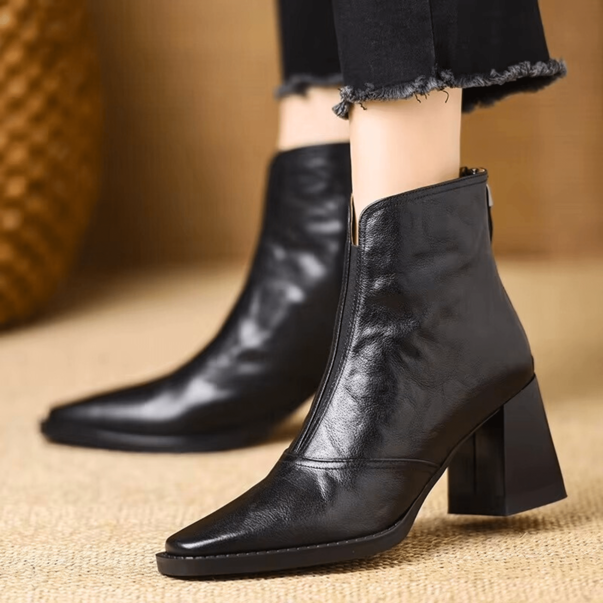 CLAUDIA | LUXURIOSE STIEFELETTEN MIT MITTLEREM  ABSATZ