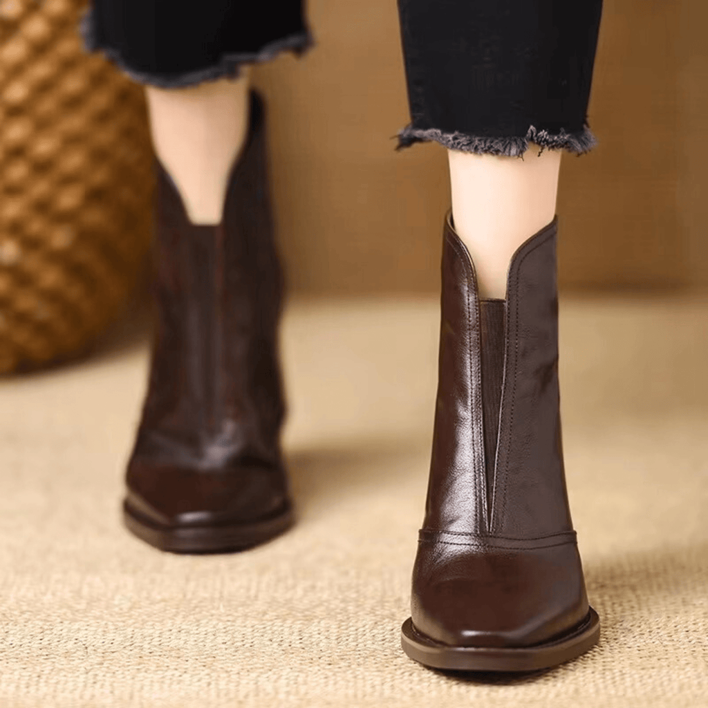 CLAUDIA | LUXURIOSE STIEFELETTEN MIT MITTLEREM  ABSATZ