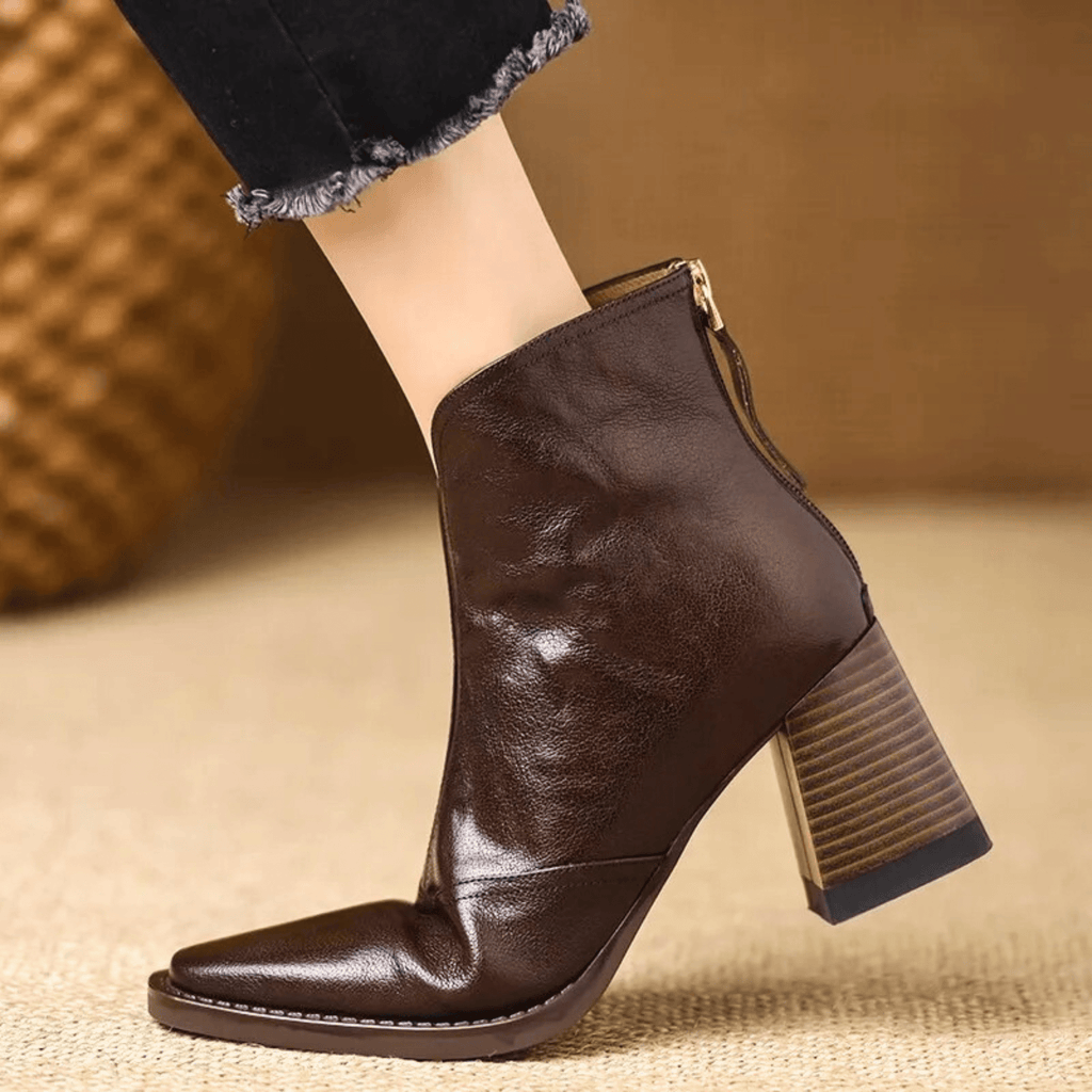 CLAUDIA | LUXURIOSE STIEFELETTEN MIT MITTLEREM  ABSATZ