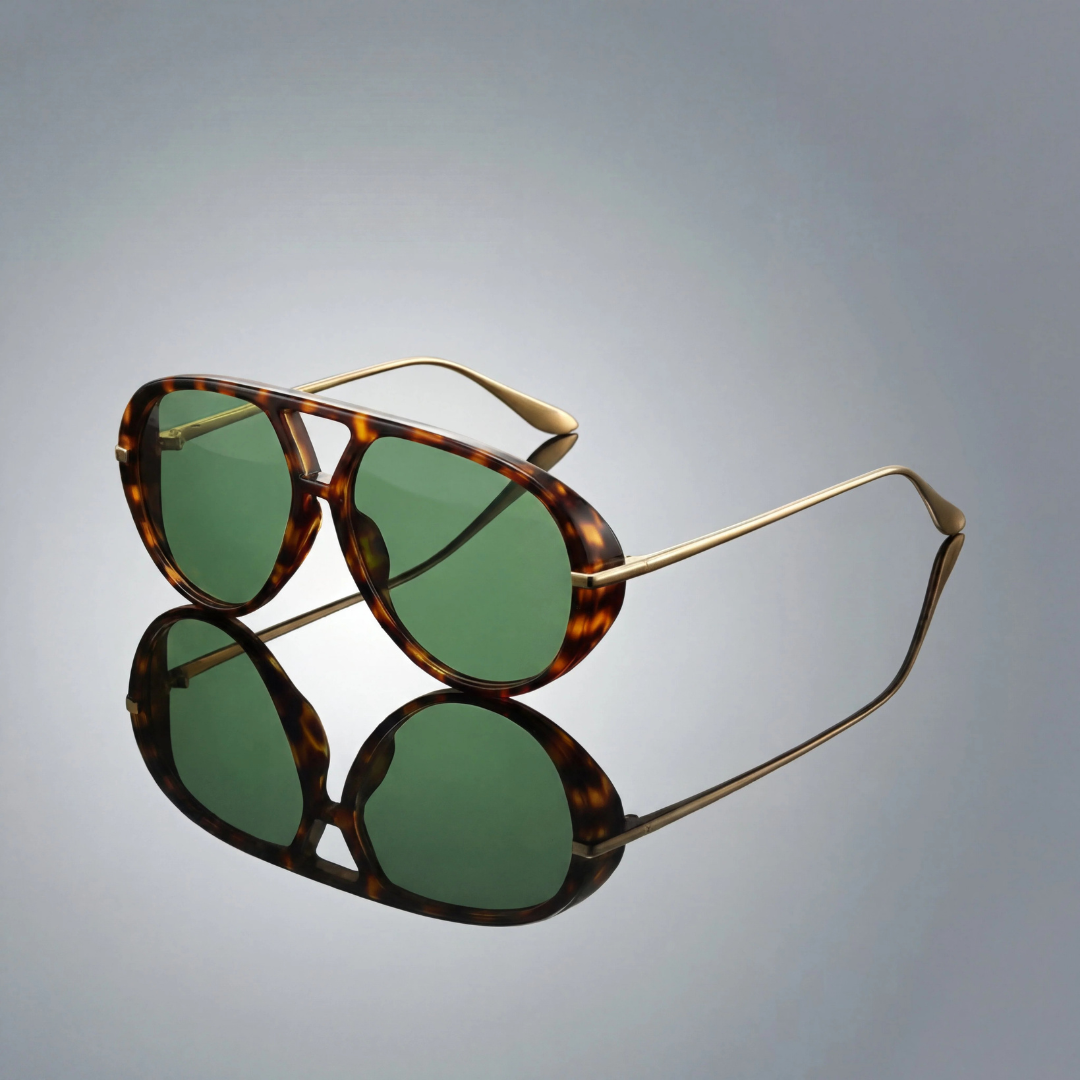 William | Herren Moderne Sonnenbrille Aviator Leopard Design