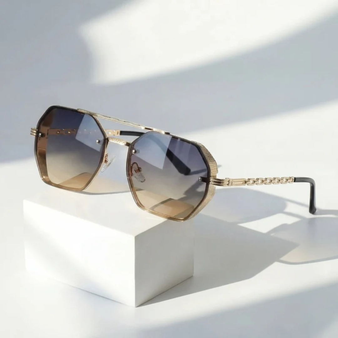 Willow | Herren Sonnenbrille Aviator Gold Kette
