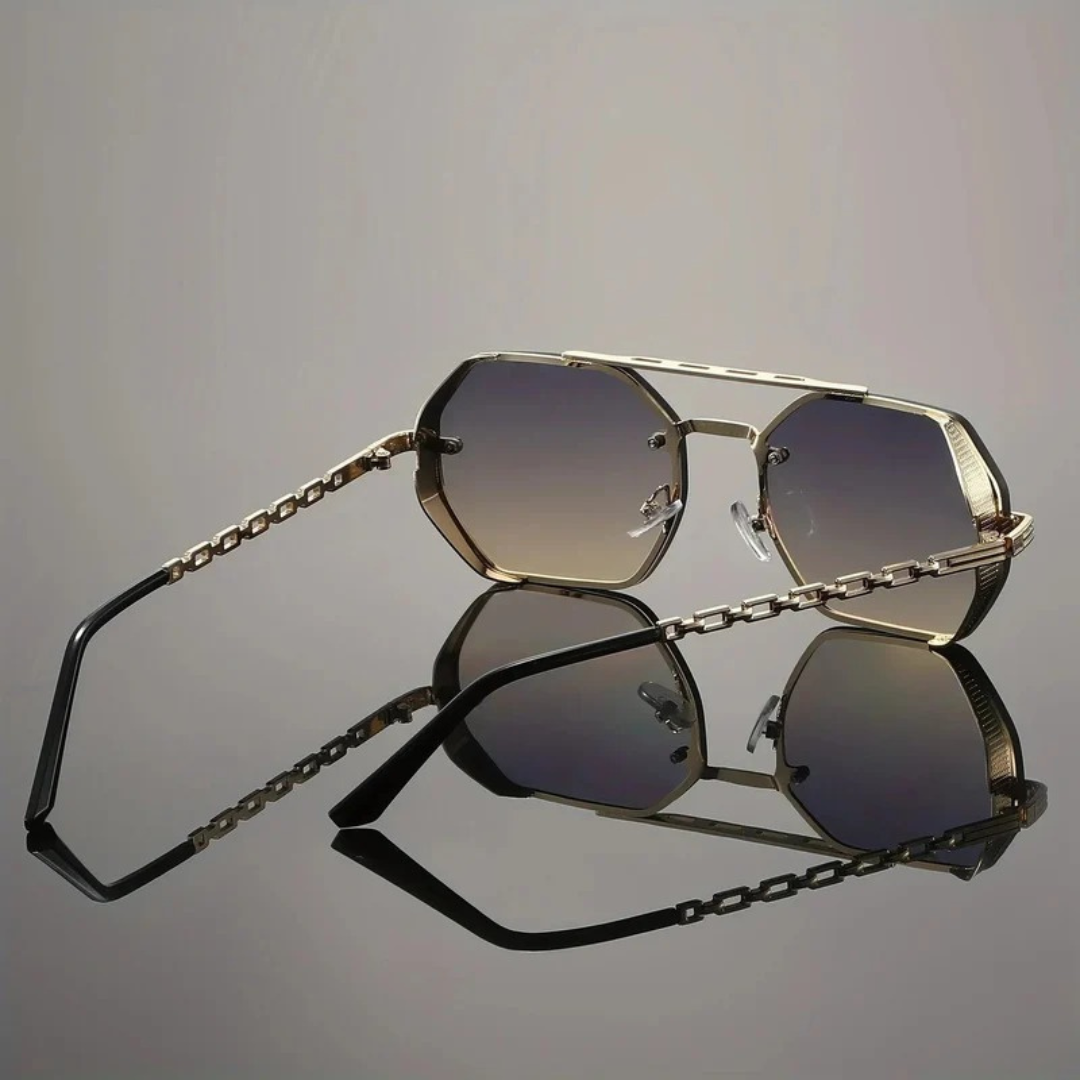 Willow | Herren Sonnenbrille Aviator Gold Kette