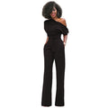 Nova | Damen Jumpsuit One-Shoulder Rüsche Weites Bein Festlich