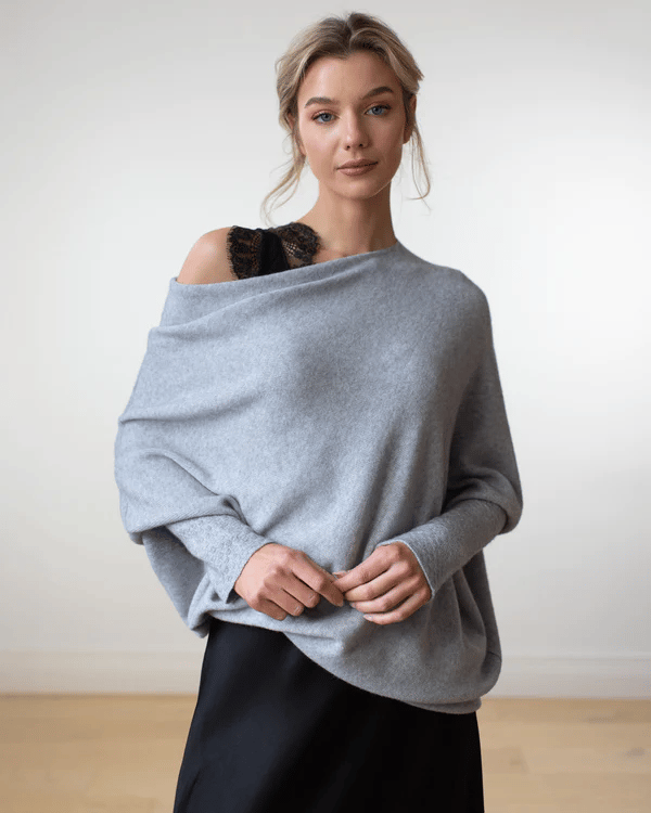 Xanthe | Damen Asymmetrischer Off-Shoulder Pullover
