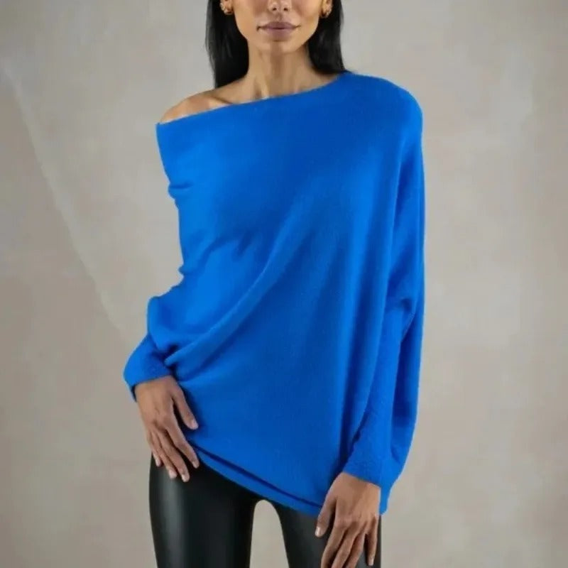 Xanthe | Damen Asymmetrischer Off-Shoulder Pullover