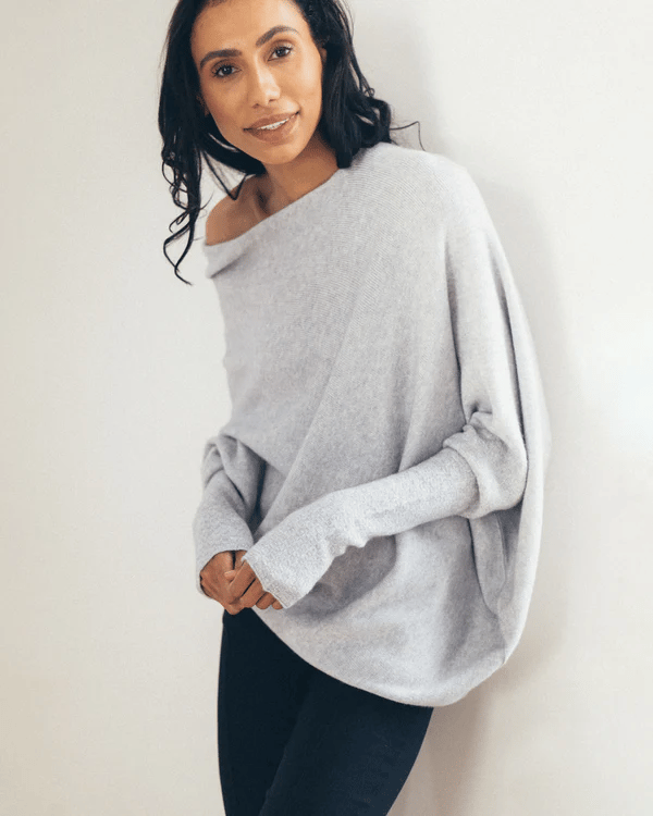 Xanthe | Damen Asymmetrischer Off-Shoulder Pullover