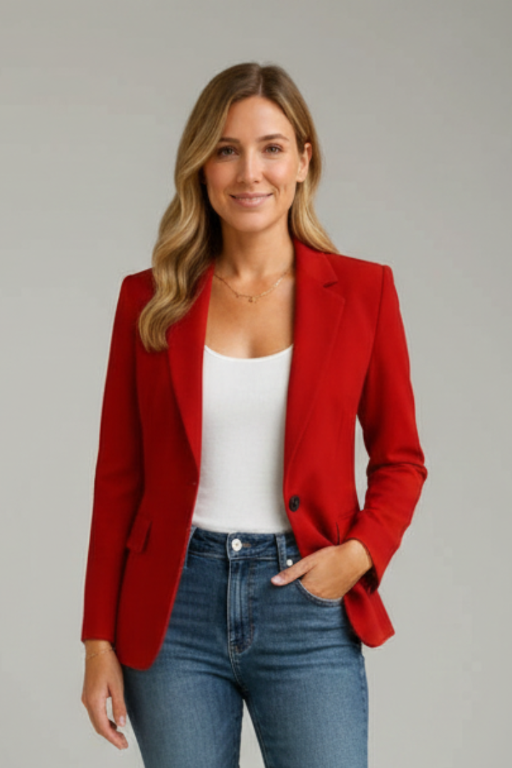 Xenia | Damen Roter Blazer mit Kerbe Revers