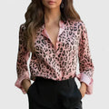 Xiomara | Damen Leopardenmuster Langarm Bluse