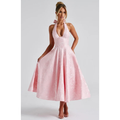 Yara | Damen Midi Kleid Für Hochzeitsgast Neckholder Stil
