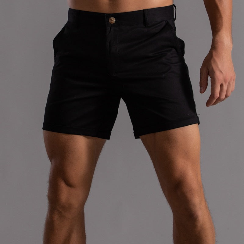 Herren Casual Knopf Slim Fit Kurze Hose
