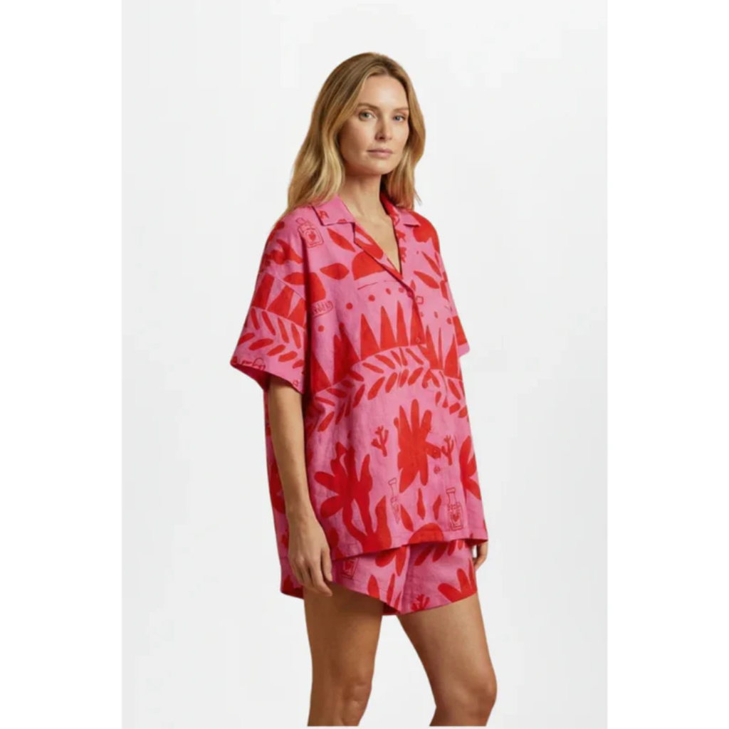 Zarah | Damen Zweiteiler Rosa Shorts Print Party – Party Set Print Shorts 2026