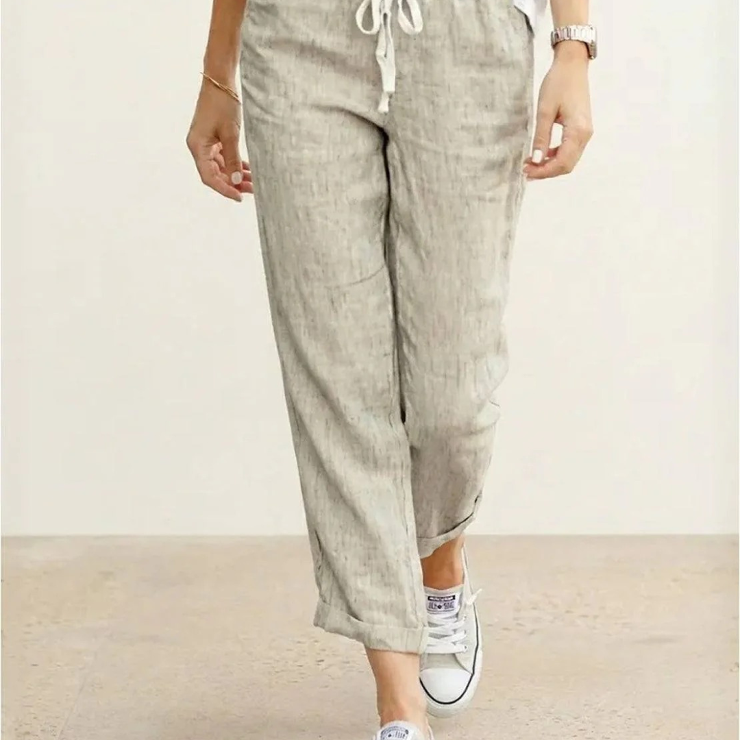 Zilan | Bequeme Damen Hose schmal Kordelzug modern
